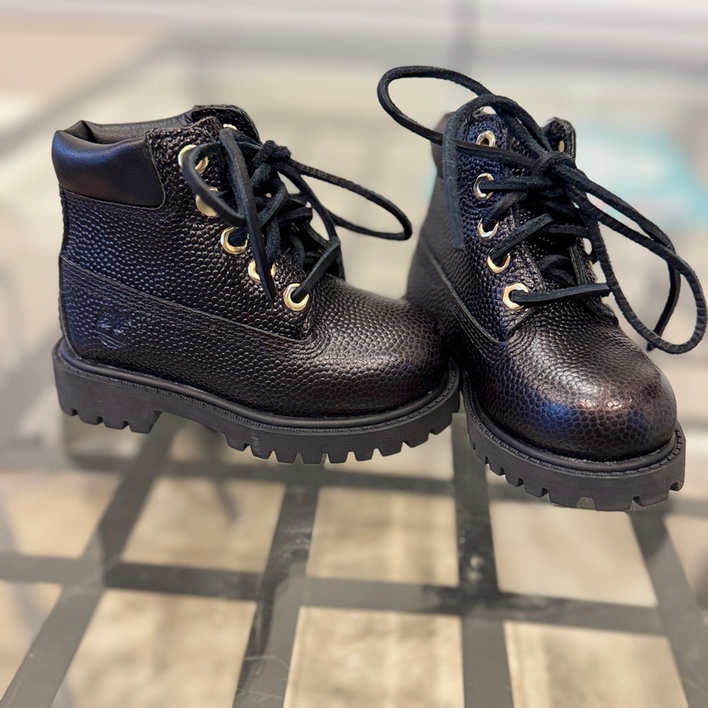 Timberland Kids Black Textured Boots